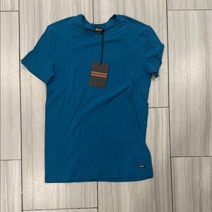Zegna Men's Blue Short Sleeve Tee